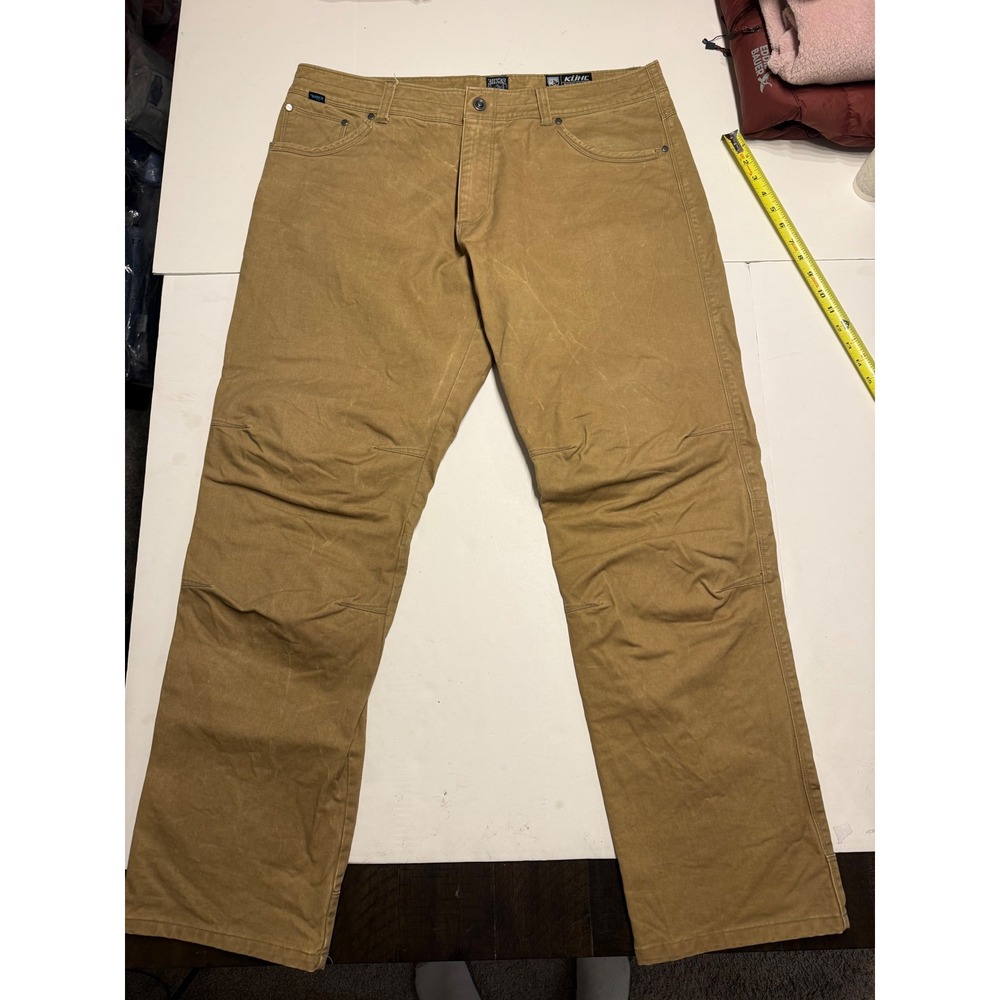 Kuhl Rydr Mens 38x32 Khaki Tan Cotton Spandex Articulated Work Hiking Pants
